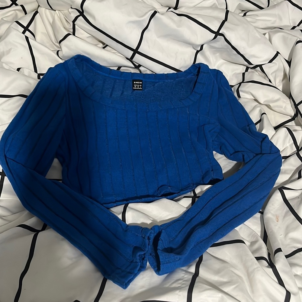 Cute blue cropped long sleeve